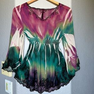 Sheer boho style blouse